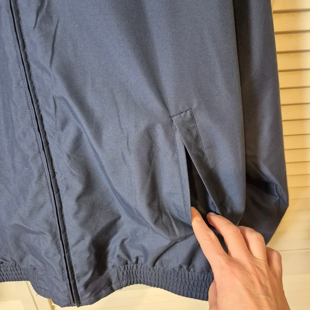 Chaps Men's XL Jacket Navy Blue Zip‎ Front Lightweight Casual Grandpa Harrington